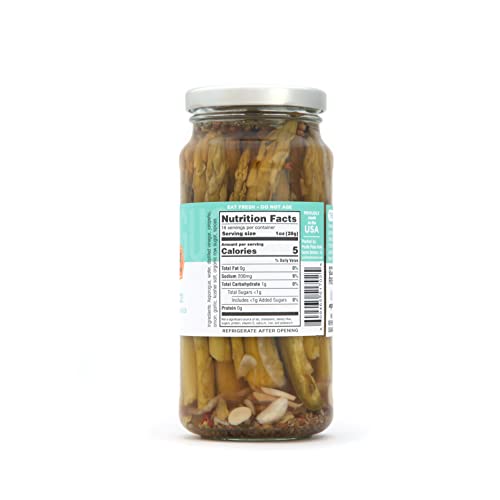Image of Asparagusto - Pickled Asparagus Spears - Gourmet Preserved Vegetables for Garnishes - non-GMO, Kosher, Gluten-Free 16 Fl Oz (6-pack)
