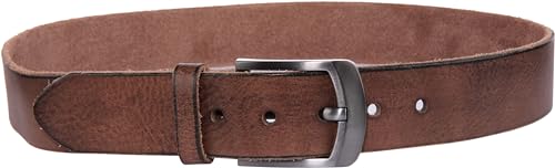 Nolan Men's Full Grain Leather Belt 1.5", Classic Business Work Belt with Anti-Scratch Zinc-Alloy Single Loop Buckle (Brown, Size 36, Waist 34")2