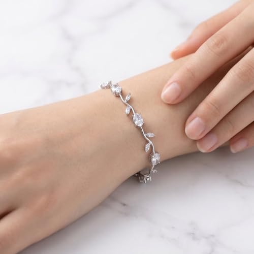 Image of SALTY Tulip Bracelet for Women Anti Tarnish | Fancy Floral Bracelet | Jewellery Gifts | Hand Band | Fashion Accessories for Girls | Minimal Jewelry Design | Gift for Rakhi | Gift for Diwali, Christmas, Marriage, Birthday