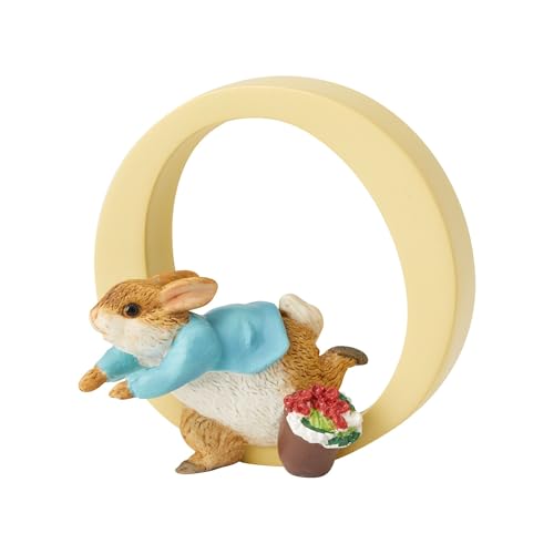 Enesco Beatrix Potter Alphabet Collection Letter O Peter Rabbit Running Figurine, 2.72 Inch, Multicolor