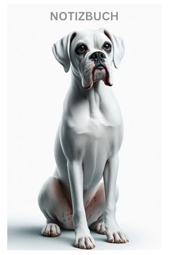 Notizbuch weißer Boxer, Geschenk Buch für Hunde Liebhaber & Boxer Fans: Tagebuch, Taschennotizbuch, Boxer Dog Notebook, Calendar, Journal, Notizblock, ... großer Hunde, Boxerwelpe, Bilder