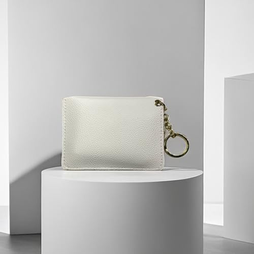 Image of Unisex Fashion Leather Coin Purse Credit Card Holder with Keychain PHILITA-11, White, Casual Card Holder