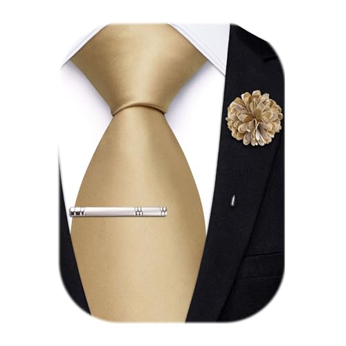Image of Hi-Tie Men's Extra Long Solid Satin Tie Set 63 Inch /70 Inch Formal Necktie