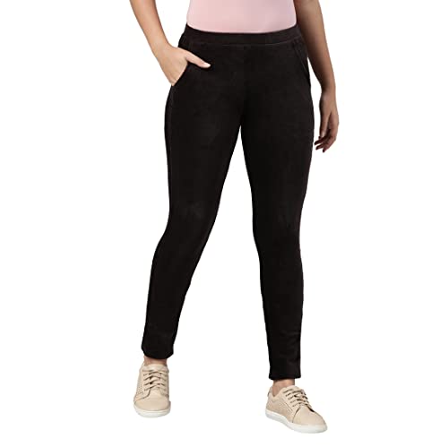 Image of GO COLORS Solid Corduroy Treggings for Women | Warmtech, Mid Rise, Side Pocket