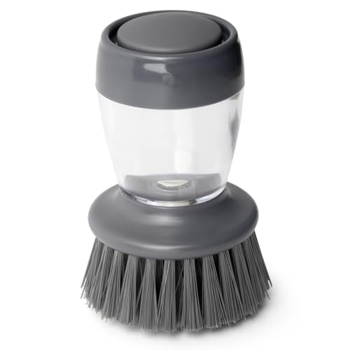 Image of Soap Dispensing Dish Scrubber - Ergonomic Palm Brush for Effortless Kitchen Cleaning, Grease Removal & Long-Lasting Durability
