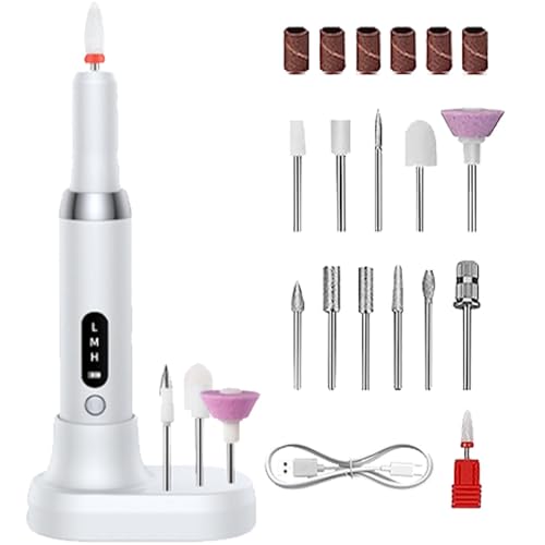 Nail Drill, Electric Nail Files, Adjustable Nail E File, Acrylic Nail Drill, Gel Nail File, Manicure Pedicure Tool, With 12 Drill Bits Adjustable Speed Control for Beginner Girl Women Mum