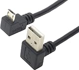 オーディオファン USBケーブル microBタイププラグ - Aタイププラグ 充電 データ転送対応 両端子 L字型 短い 約25cm ブラック L型BA