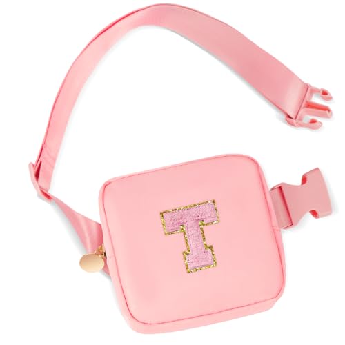 Uygafly Gifts for Girls Kids Toddler,Initial Fanny Pack Purse Peach,T