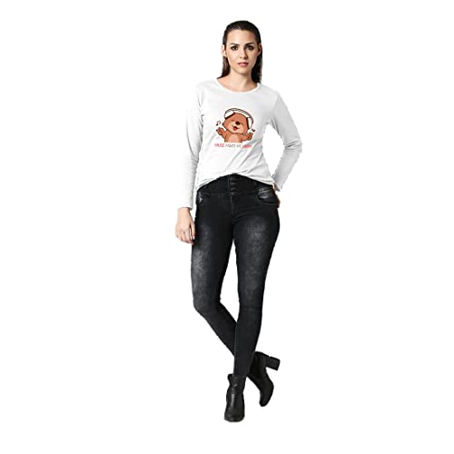 Image of Bewakoof Women Printed Pink Full Sleeve Round Neck T-Shirt