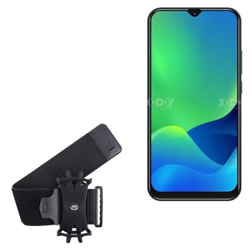 BoxWave Holster Compatible with Xgody K30S - ActiveStretch Sport Armband, Adjustable Armband for Workout and Running - Jet Black