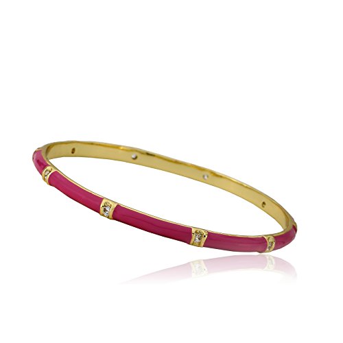 Stackable Stunners Black Thin 14k Gold-Plated Bangle CZ Stripes