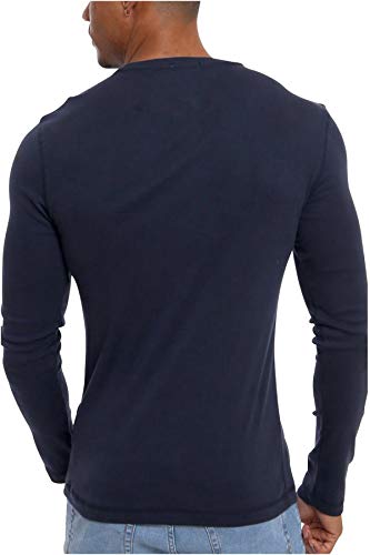 Tommy Jeans Herren Tjm Original Rib Longsleeve Tee Dm0dm04409 Langarm Strickoberteile, Blau (Black Iris), L EU