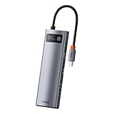 CAHUB-CV0G Baseus HUB Metal Gleam Series 8-in-1 Multifunctional (Type-C to PD/4K HD/USB3.0) Docking Station Gray (CAHUB-CV0G)