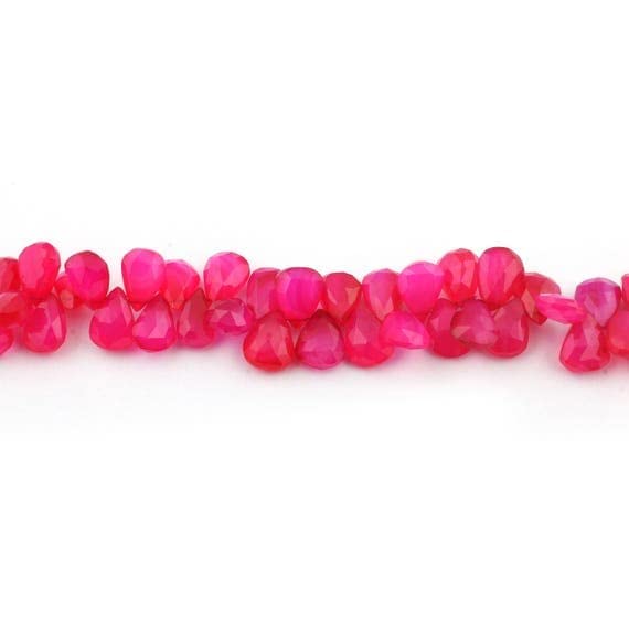 Calcédoine rose fuchsia en gouttes facettées de qualité supérieure LKBEADS