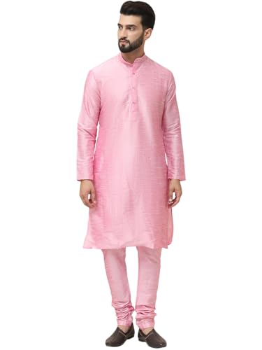 Image of SOJANYA Men's Dupion Silk Solid (Since 1958 Kurta Set & Churidaar Pyjama
