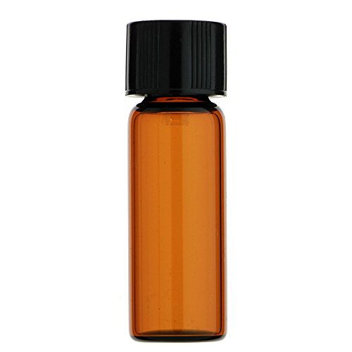 12-Pack 1/2 Dram Amber Vials Tall with Phenolic Black Lined Caps (Oils Perfume Prospecting Hobby Craft)