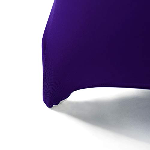 Image of Peomeise 2PCS 6FT Spandex Table Cover Rectangular Stretch Spandex Tablecloth (Purple,6FT)