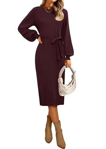 MIROL Women's 2025 Fall Sweater Dress Crew Neck...