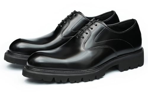 Santimon Men's Oxfords Black Formal Dress Business Shoes Comfort Leather Pionted Toe Derby Casual Shoes for Men