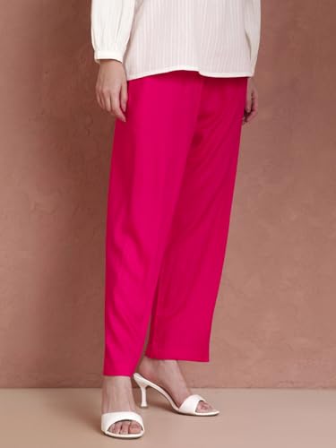 Image of TWIN BIRDS Women Viscose Kurti Pants | Straight Fit Ethnic Daily Trousers