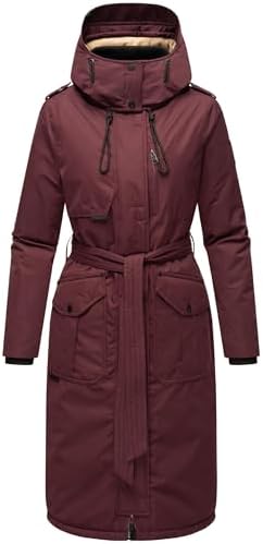 Navahoo Hokulanii Winterjas voor dames, warme parka, lang, met hoge kraag en zachte capuchon, XS-XXL, powder blue, M
