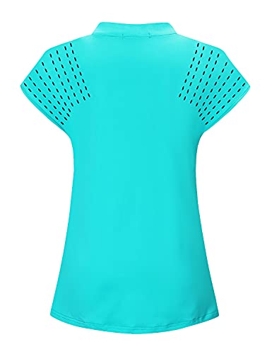 Image of Womens V Neck Golf Polo Shirts Short Sleeve Sport Shirt Workout Tops