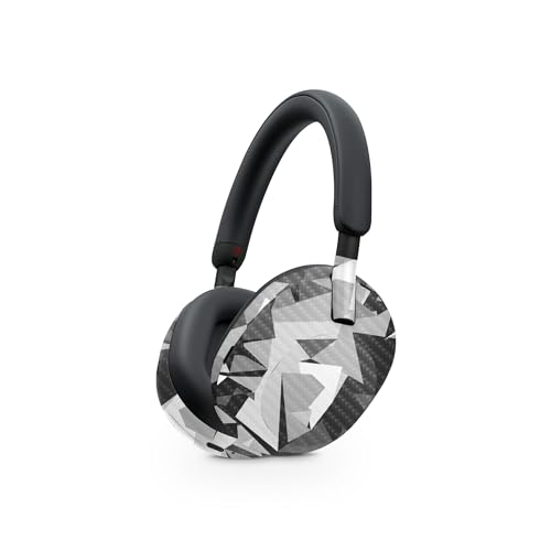 Image of MightySkins Carbon Fiber Skin Compatible with Sony WH-1000XM5 Headphones - Mono Camo | Protective, Durable Textured Carbon Fiber Finish | Easy to Apply, Remove, and Change Style