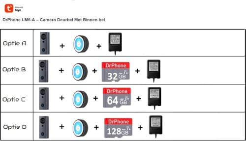 Sonnette caméra filaire DrPhone LM6-A connectée avec carillon intérieur noir
