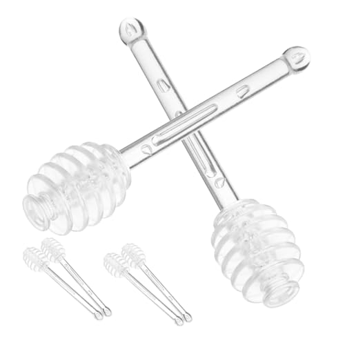 SEWACC Juego de 6 Palitos para Remover Miel y Jarabe Varillas Transparentes para Mezclar Miel Jarabe Dulce y Mermelada Cucharillas Multiusos para Postres y Desayunos Reutilizable