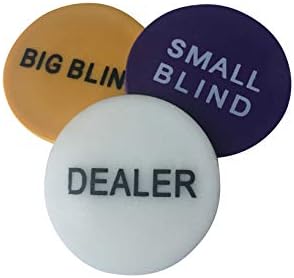 POKER CHIP SHOP 3 PACK - DEALER BUTTON + SMALL AND BIG BLINDS 48mm