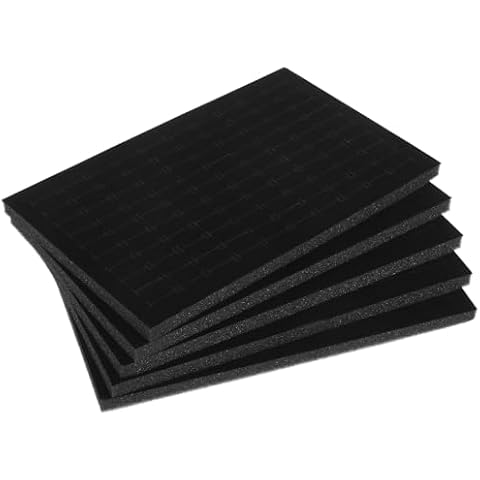 PartyKindom 5 Pack Jewelry Box Foam Inserts - Black Ring and Earring Display Sponge Pads for Jewelry Boxes - Organizer Trays Travel Cases Protective Foam Liner for Necklaces Bracelets Cover
