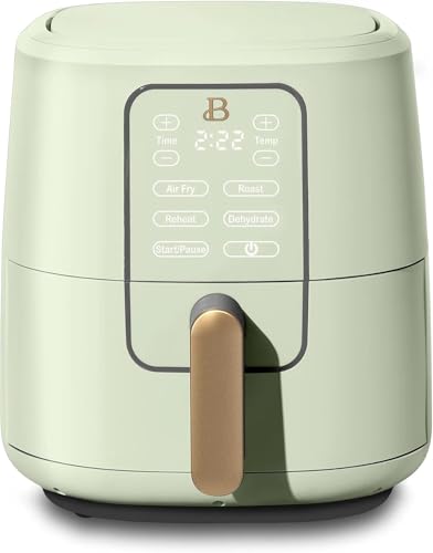 Beautiful 3 Qt Air Fryer with TurboCrisp Technology, EverGood Ceramic Nonstick Coating - Roast, Reheat and dehydrator-kitchen appliances by Drew Barrymore -(Sage Green)
