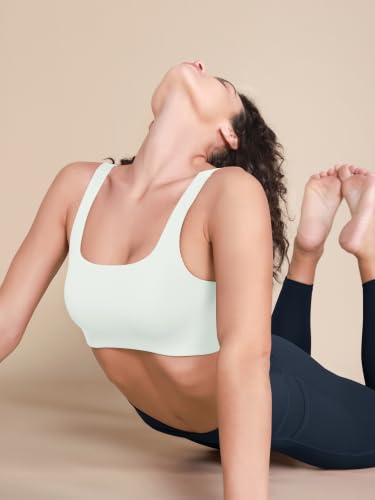 Image of ODODOS Square Neck Sports Bra for Women Wirefree Non Padded Yoga Tank Workout Crop Tops
