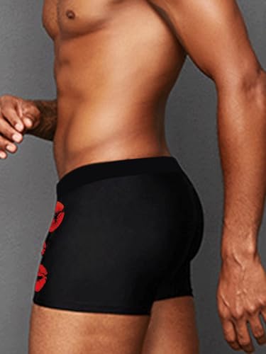 Men's Boxer Briefs Funny Novelty Underwear- Lips Print Soft Underwear Shorts3