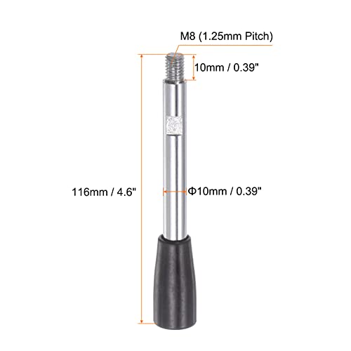 Image of HARFINGTON Clamping Handles M8 Thread 116mm (4.6 inch) Length Chrome Plated Revolving Crank Handle Grip Handwheel Screw Stem for Lathe Machine