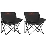 vidaXL Campingstoelen 2 st met vakje inklapbaar zwart, kampeerstoel, kampeerstoeltje, draagbare stoel, camping stoel, camp stoel, kampeer stoel