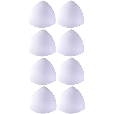 4 pairs of bra inserts - bra inserts for inserting into bras and bikinis - in nude, white or black - White - Medium Cover
