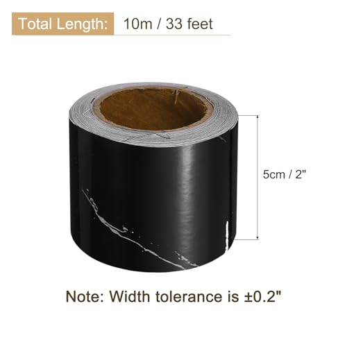 Image of uxcell Wood Grain Tape, 2 inch x33 Ft Self Adhesive Wood Grain Repair Patch for Baseboards, Doors, Floor Repair, Furniture Home Decor Black Stone