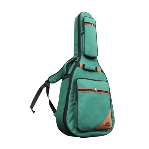 DeeRace アコースティックギターバッグアコースティックギターケース42インチソフトカバーポケット付きオックスフォードクロスアンチスクラッチパッド付き旅行ケースバックパック, 緑