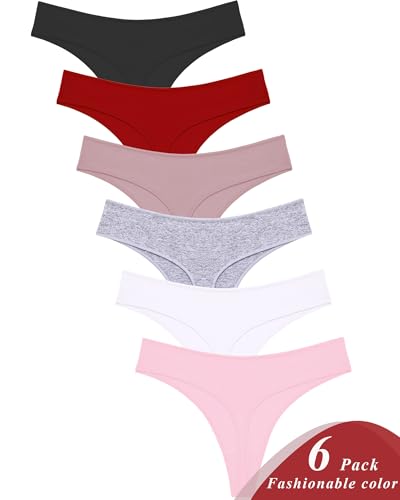 Image of READY TO LOVE Cotton Underwear for Women Pack Breathable Thongs for Women Sexy Stretch Soft Womens Panties Thong XS-XL
