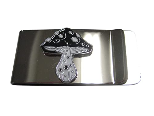 Kiola Designs Black and White Toned Mushroom Fungus Money Clip