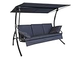 Angerer Freizeitmöbel GmbH Hollywoodschaukel Loft Sun - Gartenschaukel Made in Germany - Schaukel zum Sitzen, Liegen und Entspannen - inklusive Bett-Funktion - einfache Montage (Dunkelgrau)