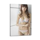 佐々木希アート写真ポスターベッドルーム リビング ルーム装飾壁画吊りキャンバス24x36inch(60x90cm)