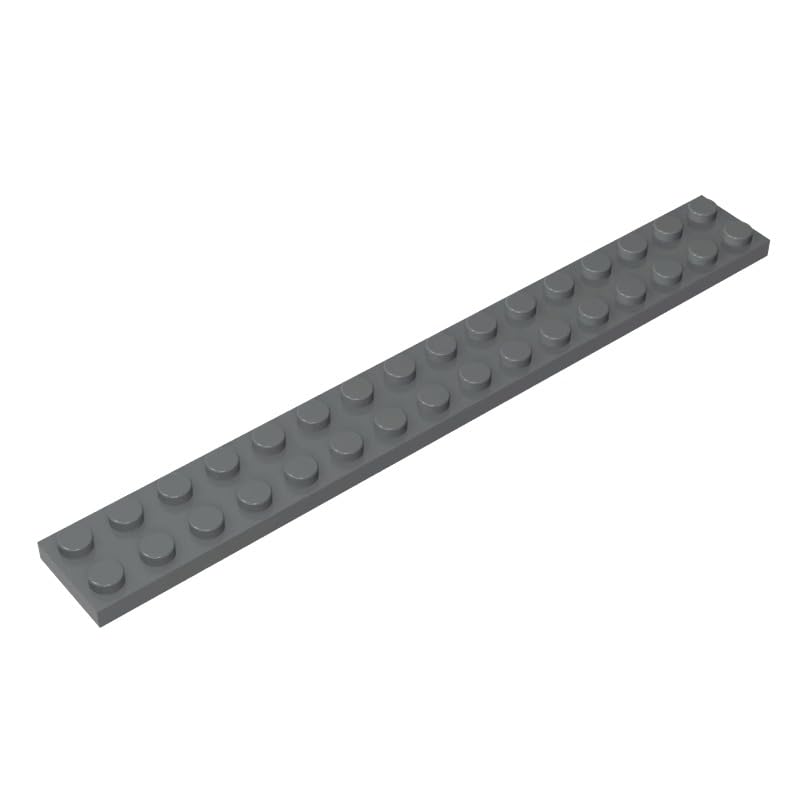 4282 Foundation Plate Plate 2x16 10 Pieces GDS-517 Compatible with Lego Building Blocks Color:Dark Bluish Gray — image 1