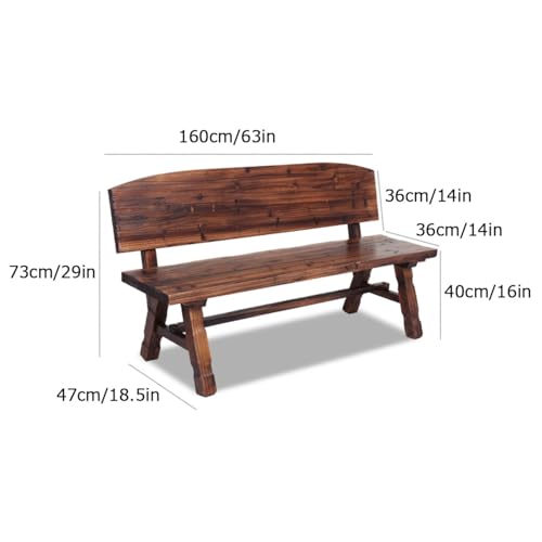 Banco de jardín de madera elegante de 160 cm con acabado robusto 3