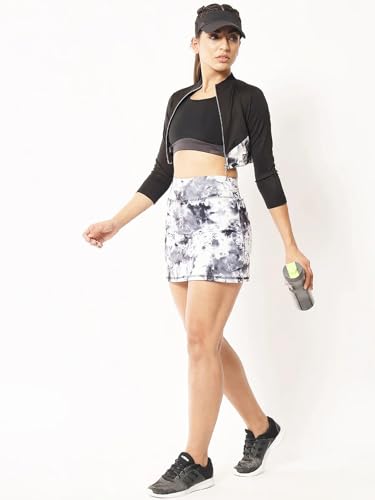 Image of Mehrang Skirt with Shorts for Women's & Girl's Solid High Waist Flared Skater Short Mini Skirt