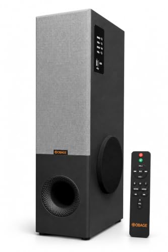 Image of OBAGE Zylo-5 Single Tower Speaker System | 80W Output | HDMI ARC, Bluetooth, FM, AUX | Digital Bass, Mid & Treble Control | Clear & Balanced Sound for TV, Music & Movies