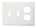 Leviton PJ21-W Combination Device 2 Toggle/1 Duplex outlet opening 3-Gang Midway Size Wallplate, White