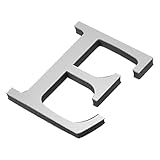 PATIKIL 3D Acrylic Alphabet Mirror Wall Stickers Letter E Self-Adhesive Home Decor Letter Sign Art Sticker Decal for DIY Home Decoration Silver Tone