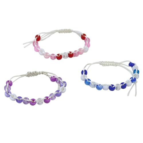 pinklilycare Fidget Anxiety Bracelet for Women - 3 Pack Adjustable Sensory Jewelry with Slider Beads, Stress & Anxiety Relief, Discreet Focus Tool Gift